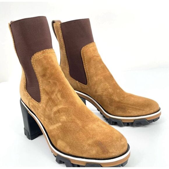 Rag & Bone Shiloh High Heeled Boot Chunky Lug Sole Boot Size 38 / 8 golden brown - Picture 3 of 10